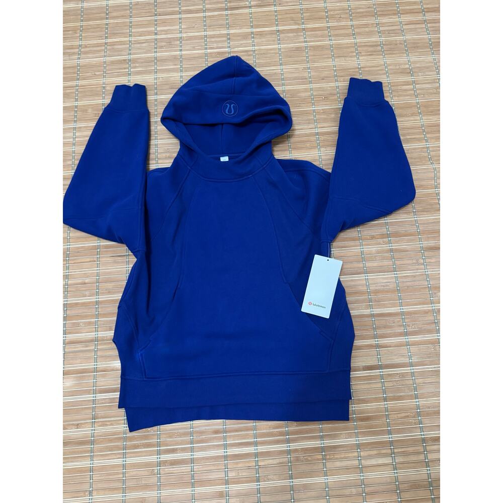 NWT Lululemon Scuba Oversized Side-Slit Hoodie Blue Women's XS/S